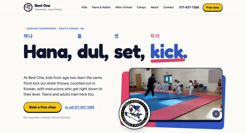 Best One Martial Arts website
