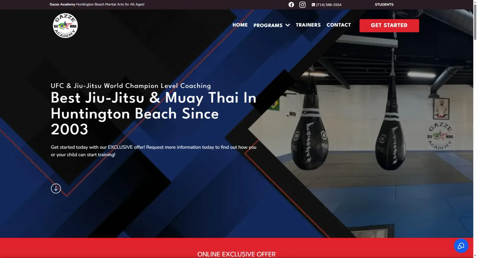 Gazze Academy website home page