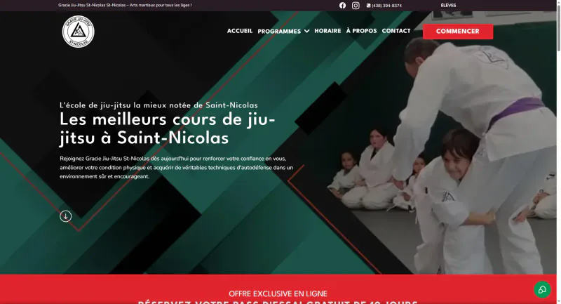 Gracie Jiu-Jitsu St-Nicolas website