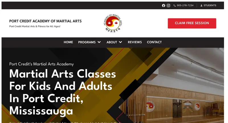 Port Credit Academy website