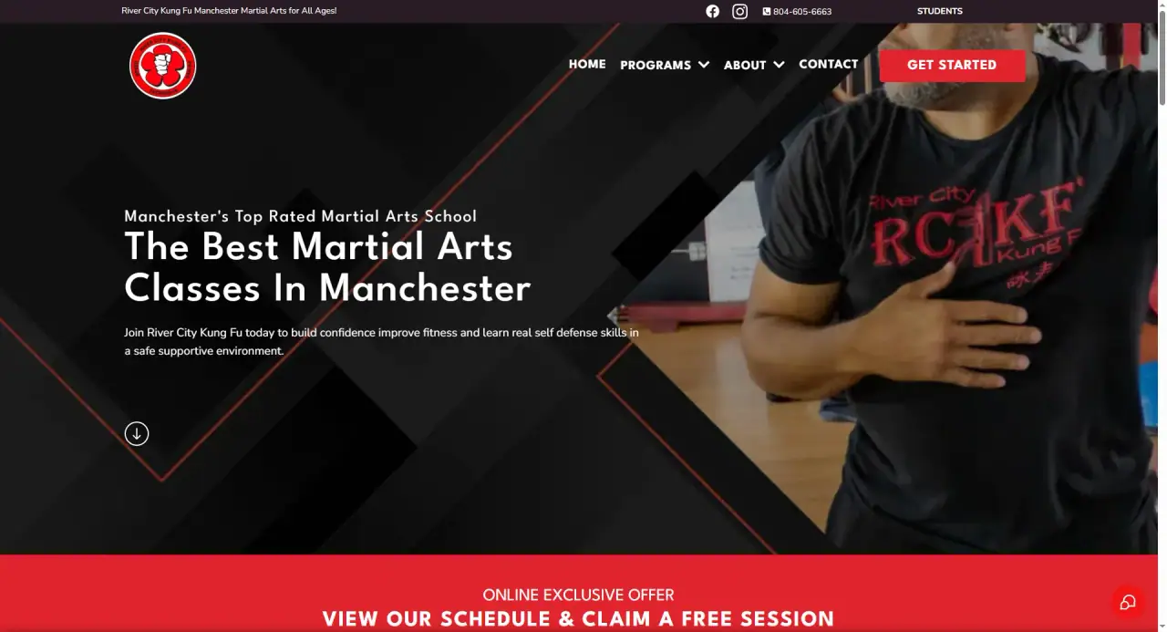 River City Kung Fu website built by Veuze Media