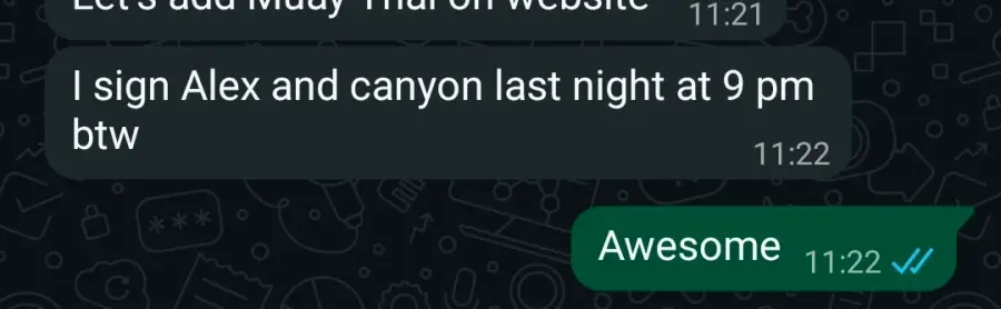 Paulo: "I sign Alex and Canyon last night at 9 pm btw"