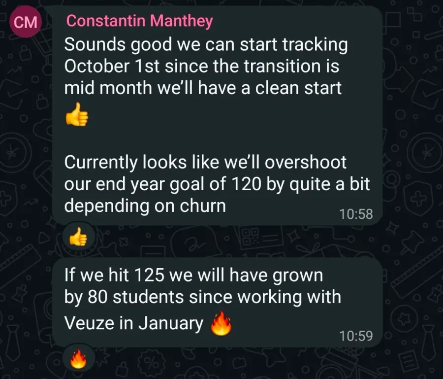Constantin: "Currently looks like we'll overshoot our end year goal of 120 by quite a bit"