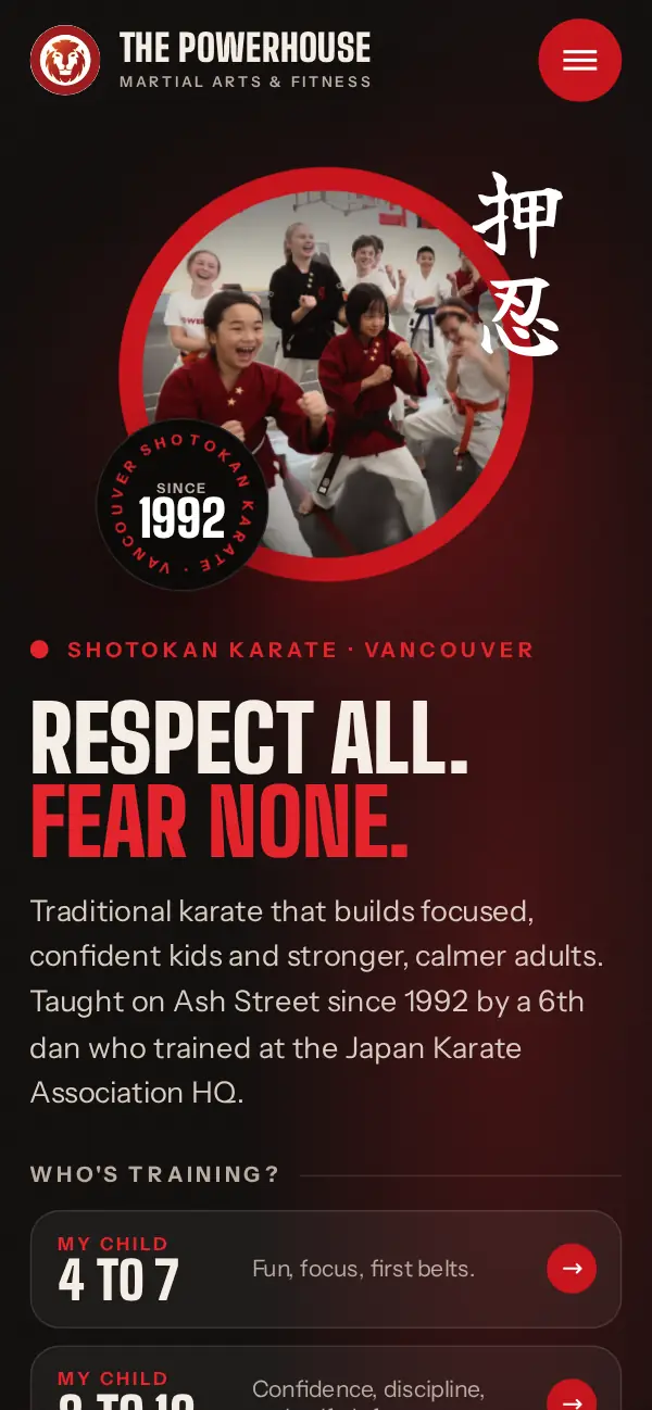 The Powerhouse website on a phone